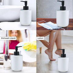 Heart Home Liquid Soap Dispenser | Handwash Soap Dispenser | Soap Dispenser for Wash Basin | Shampoo Dispenser Bottle | Bathroom Dispenser Bottle | 350 ML | White