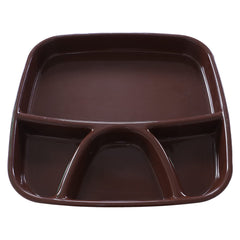 Heart Home Serving Plate|Plate Set for Dinner|Unbreakable Plastic Plates|Microwave Safe Plates|Food Organizer with 4 Partitions|Set of 2 (Sky Blue & Brown)