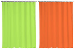 Kuber Industries 2 Pieces Solid 100% PEVA Shower Curtain,Bathroom Curtain, 70 inch x 80 inch, Green & Orange-KUBMART11561