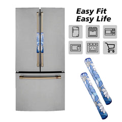 Kuber Industries Fridge Handle Cover | Refrigerator Handle Cover | Fridge Door Handle Protector | Fridge Door Handle Cover | Sunflower Fridge Handle Cover | 2 Piece Set | Blue