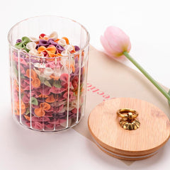 Kuber Industries Borosilicate Glass Jar with Bamboo Lid | Kitchen Organizer Items & Storage | Multi-utility, Leakproof, Airtight Storage Jar for Cookies, Snacks, Tea, Coffee, Sugar | Set of 2 (530ml)