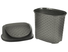 Heart Home Multiuses Plastic Dustbin For Home, Kitchen, Office, Bathroom With Swing Lid 7 Litre (Grey)-47HH0702
