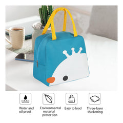 Kuber Industries Pack of 5 Lunch Bag | Lunch Bag for Office | Lunch Bag for College | Reusable Lunch Bag | Lunch Bag for Adults | Tiffin Lunch Bag with Handle | Printed | LYN11-TQE | Turquoise