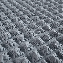 Kuber Industries Pack of 5 Sofa Cover | Single Seater Sofa Cover |Sofa Chair Cover | Couch Cover for Hall | Universal Sofa Slipcover | Elastic Spandex Sofa Cover for Living Room |OSSC004 |Silver Grey