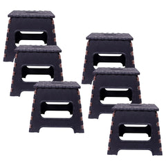 Kuber Industries 12 Inch Foldable Stool for Traveling|Heavy-Duty Step Stool for Adults|Perfect for Bathroom, Kitchen, Garden-Pack of 6 (Brown)