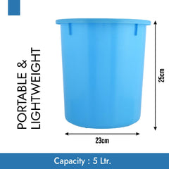 Heart Home Dustbin|Open Dustbin|Plastic Garbage Dustbin|Dustbin for Kitchen|Dustbin for Bathroom|Office Dustbin|Plain Sada Dustbin|5 LTR|Light Blue