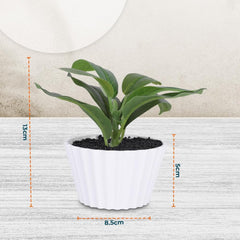 Kuber Industries Artificial Plants for Home Décor|Natural Looking Indoor Fake Plants with Pot|Artificial Flowers for Decoration-Pack of 5 (Green)
