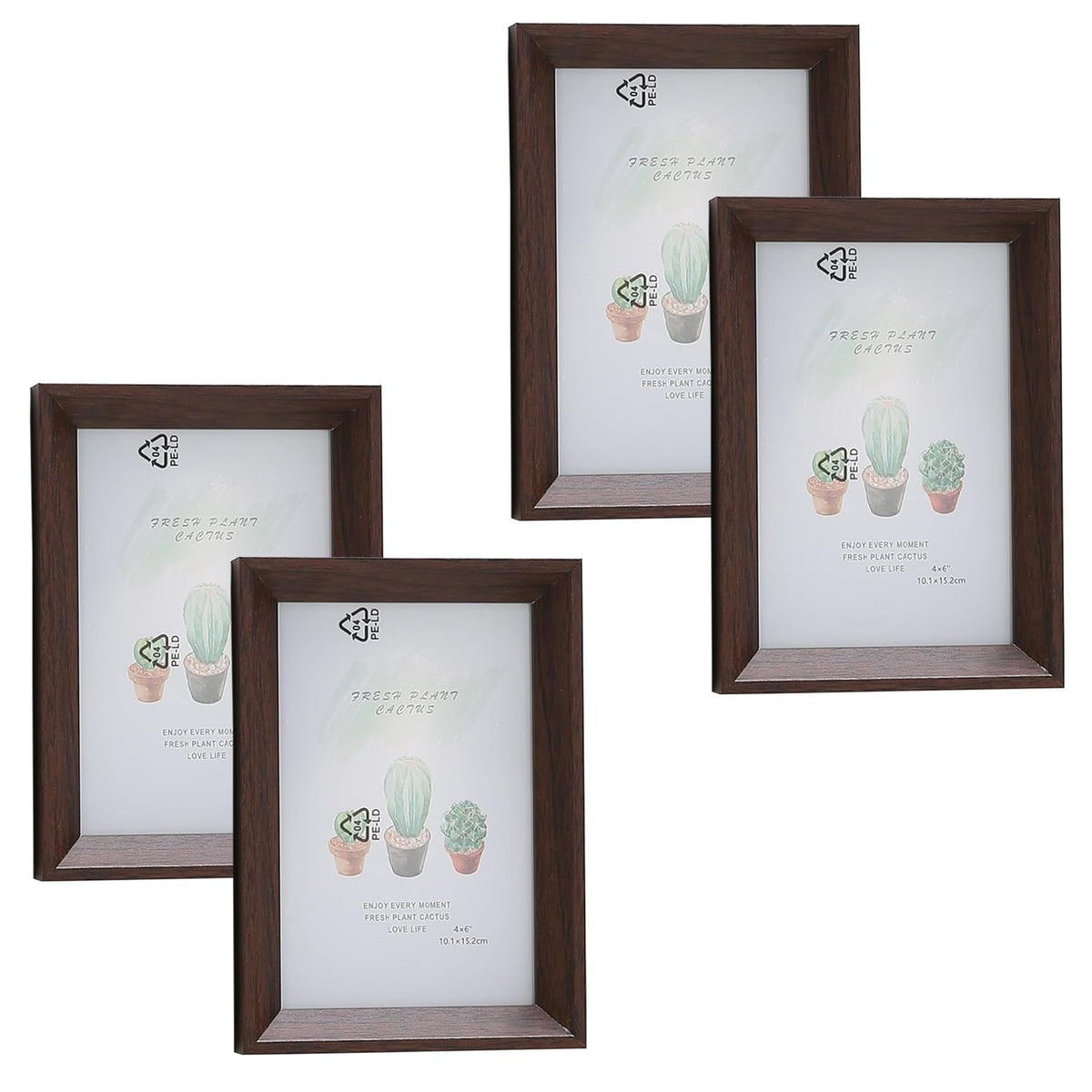 Kuber Industries Photo Frame For Home Décor|Use Horizontal & Vertical|Crystal Clear Glass|Perfect For Home, Office And Shop "11.6x16.7CM"-Pack of 4 (Brown)