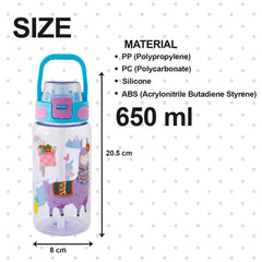 Kuber Industries Pack of 6 Kids Water Bottle With Straw |Sipper Water Bottle For Kids Boys Girls| Water Bottle with Locking Flip Lid | 650 ml | Blue | SYZ-7782B