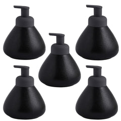 Kuber Industries Liquid Soap Dispenser | Handwash Soap Dispenser | Soap Dispenser for Wash Basin | Shampoo Dispenser Bottle | Bathroom Dispenser Bottle | Pack of 5 | JY00019 | 360 ml | Black
