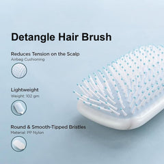 Urbane Home Hair Brush | Bristles Brush | Hair Brush with Paddle | Sharp Hair Brush for Woman | Suitable For All Hair Types | TGX5232-XH45BGE | Ice Blue & Beige