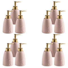 Kuber Industries Liquid Soap Dispenser | Handwash Soap Dispenser | Soap Dispenser for Wash Basin | Shampoo Dispenser Bottle | Bathroom Dispenser Bottle | 12 Piece | Pack of 4 | ZX044PK | 320 ml | Pink