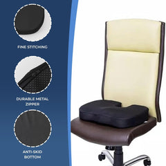 Kuber Industries Chair Cushions for Sitting | Piles Pillow Support & Pain Relief Seat | Height Increase Sitting Cushion for Driver | Tailbone Pain Relief Cushion for Office Chair | MD-GS1-Black