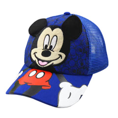 Kuber Industries Pack of 5 Mickey Mouse Cap | Adjustable Cap for Boys and Girls | Cartoon Character Printed Little Cap for Kids | Cap for 7-12 Year Old Baby Girls and Boys | QI0102-B | Blue