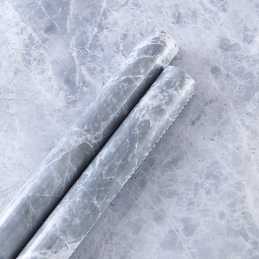 Kuber PET Wallpaper for Walls and Furniture of Living Room, and Bedroom I Self-Adhesive, Oilproof, and Waterproof I DIY Marble Design Wall Sticker I Pack of 1 Roll, 60cmx300cm