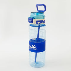 Kuber Industries Pack of 4 Kids Water Bottle With Straw |Sipper Water Bottle For Kids Boys Girls| Water Bottle with Locking Flip Lid | 800 ml |Blue | SYZ-7740C