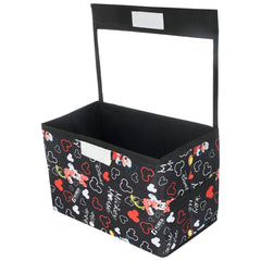 Kuber Industries Disney Minnie Storage Box|Non-Woven Foldable Small Storage Organizer for Toys|Cloths with Transparent Lid & Handle|Pack of 3 (Black)