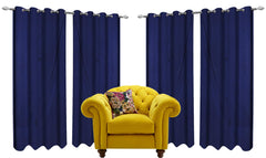 Kuber Industries 6 Pieces Polyester Eyelet Door Curtain 7 Feet (Blue)-Ctktc14333