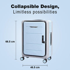 Homestic Luggage Bag | Trolley Bags for Travel | Collapsible Luggage Bag | Travelling Bag | Trolley Bags for Suitcase | Lightweight Luggage Bag | 24 Inch | Blue & Gray