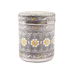 Kuber Industries 1600ml Silver Crafted Stainless Steel Containers for Kitchen with Lid | Aesthetic Multipurpose Storage Canister for Kitchen Organizer | Steel Dabba/Box for home | Silver