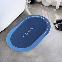 Kuber Industries Bath Mat | PVC Bathroom Mat | Shower Bath Mat | Floor Tub Mat | Diatom Mud Oval Mat | Anti-Skid Shower Bathroom Mat | CF-220801B | Blue