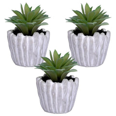 Kuber Industries Artificial Plants for Home D?cor|Natural Looking Indoor Fake Plants with Pot|Artificial Flowers for Decoration-Pack of 3 (Green)