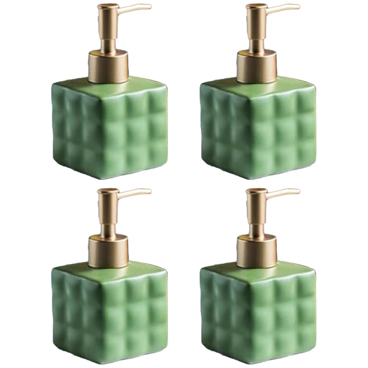 Kuber Industries Liquid Soap Dispenser | Handwash Soap Dispenser | Soap Dispenser for Wash Basin | Shampoo Dispenser Bottle | Bathroom Dispenser Bottle | Pack of 4 | ZX043GN |220 ml | Green