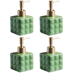 Kuber Industries Liquid Soap Dispenser | Handwash Soap Dispenser | Soap Dispenser for Wash Basin | Shampoo Dispenser Bottle | Bathroom Dispenser Bottle | Pack of 4 | ZX043GN |220 ml | Green