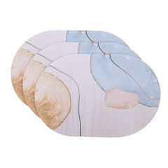 Kuber Industries Bath Mat | PVC Bathroom Mat | Shower Bath Mat | Floor Tub Mat | Diatom Mud Oval Mat | Anti-Skid Shower Bathroom Mat | CF-220813 |Pack of 3| Multi
