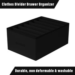 Heart Home Trouser Box | Wardrobe Organizer | Clothes Organizer | Storage Box for Pants-Shirt-Sweaters-Bra Panty-Socks | 7-Grid Closet Organizer | Plain | Medium | Black