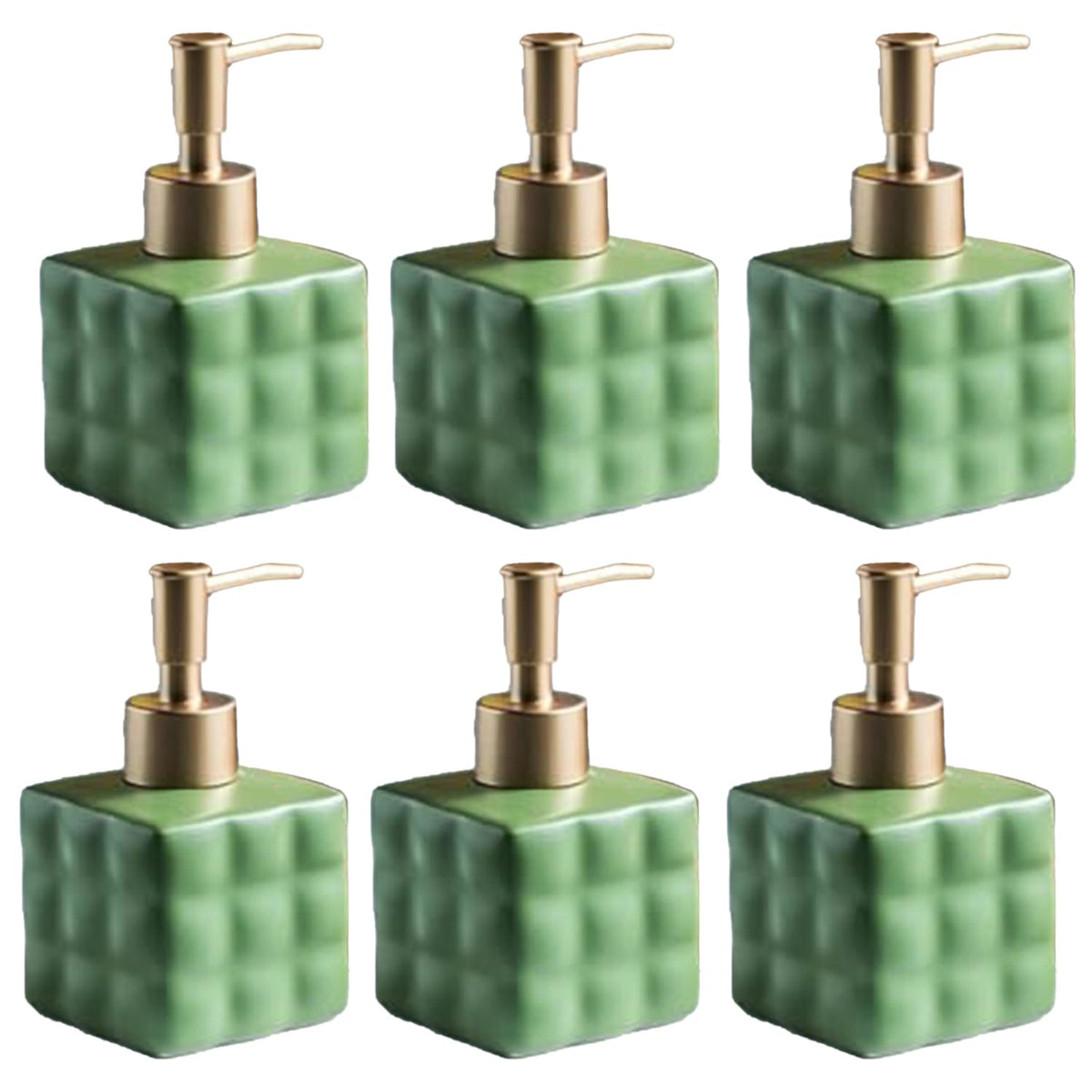 Kuber Industries Liquid Soap Dispenser | Handwash Soap Dispenser | Soap Dispenser for Wash Basin | Shampoo Dispenser Bottle | Bathroom Dispenser Bottle | 6 Piece | Pack of 2 | ZX043GN | 220 ml | Green