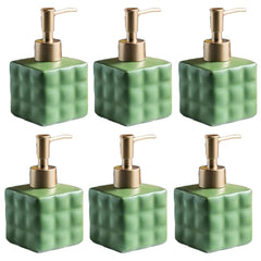 Kuber Industries Liquid Soap Dispenser | Handwash Soap Dispenser | Soap Dispenser for Wash Basin | Shampoo Dispenser Bottle | Bathroom Dispenser Bottle | 6 Piece | Pack of 2 | ZX043GN | 220 ml | Green