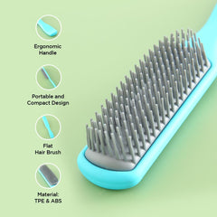 Kuber Industries Hair Brush | Flexible Bristles Brush | Hair Brush with Paddle | Straightens & Detangles Hair Brush | Suitable For All Hair Types | C19-BLE-S | Small | 12 Piece | Pack of 4 | Blue