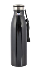 Heart Home Lightweight Odour Free Stainless Steel Fridge Water Bottle/Refrigerator Bottle/Sports Bottle, 750 ML- Pack of 2 (Black)-HS42KUBMART25196