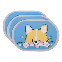 Kuber Industries Bath Mat | PVC Bathroom Mat | Shower Bath Mat | Floor Tub Mat | Diatom Mud Oval Mat | Anti-Skid Shower Bathroom Mat | CF-220818 |Pack of 3| Blue