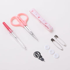 Kuber Industries Multifunctional Sewing Kit Set Of 43|Silai Machine Tools With Polyester Thread|Steel Secissors & Needles-Pack of 4 (Black)