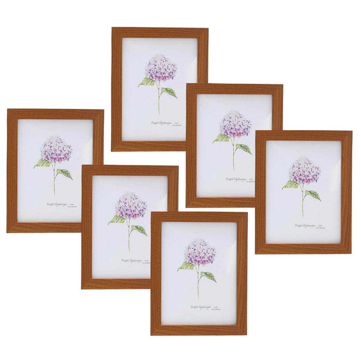 Kuber Industries Photo Frame For Home D?cor|Use Horizontal & Vertical|Crystal Clear Glass|Perfect For Home, Office And Shop 16.7x21.8CM-Pack of 6 (Brown)