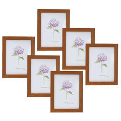 Kuber Industries Photo Frame For Home D?cor|Use Horizontal & Vertical|Crystal Clear Glass|Perfect For Home, Office And Shop 16.7x21.8CM-Pack of 6 (Brown)