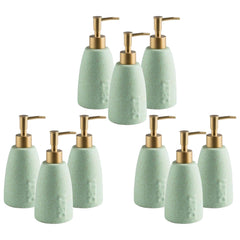 Kuber Industries Liquid Soap Dispenser | Handwash Soap Dispenser | Soap Dispenser for Wash Basin | Shampoo Dispenser Bottle | Bathroom Dispenser Bottle | 9 Piece | Pack of 3 | ZX044GN | 320 ml | Green