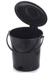 Fun Homes Plastic Dustbin Garbage Bin with Handle (10 Liters, Black)