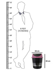 Kuber Industries Plastic 3 Pieces Medium Size Swing Dustbin/Swing Garbage Bin/Waste Bin, 10 Liters (Black & Pink)-KUBMART10237