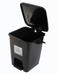 Kuber Industries Square Premium Plastic Pedal Dustbin with Lid for Home/Kitchen/Office 10 Ltr (Black & Yellow)-Pack of 2