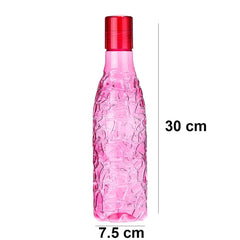 Kuber Industries BPA-Free Plastic Water Bottle | Leak Proof, Firm Grip, 100% Food Grade Plastic Bottles | For Home, Office, School & Gym|Unbreakable, Freezer Proof, Fridge Water Bottle|Pack of 4-Pink