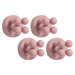 Kuber Industries Sticky Hooks For Wall|Premium PP Build|Unique Design|Self Adhesive Hook For Easy Installation|Multi-Purpose Wall Hooks For Bathroom, Kitchen, Bedroom|Set Of 4|77006(P)|Pink(Pack Of 5)