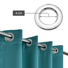 Kuber Industries 100% Room Darkening Black Out Curtain I 5 Feet Window Curtain I Insulated Heavy Polyester Solid Curtain|Drapes with 8 Eyelet for Home & Office (Aqua)