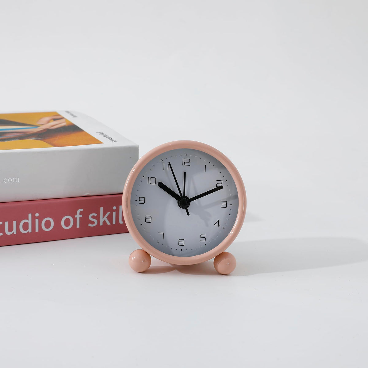 Kuber Industries Pack of 2 Timer Alarm Clock for Students & Heavy Sleepers | Study Table Watch for Kids Bedroom and Living Room | Light Brown
