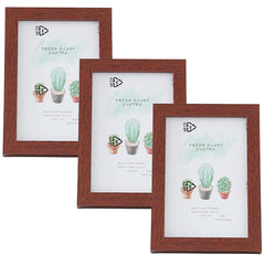 Kuber Industries Photo Frame For Home Décor|Use Horizontal & Vertical|Crystal Clear Glass|Perfect For Home, Office And Shop "11.6x16.7CM"-Pack of 3 (Brown)