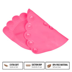 Heart Home Bath Mat | PVC Bathroom Mat | Shower Bath Mat | Foot Shape Bath Tub Mat | Foot Massager Mat | Anti-Skid Floor Mat | Shower Mat | Pink