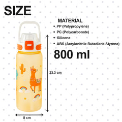 Kuber Industries Pack of 3 Kids Water Bottle With Straw |Sipper Water Bottle For Kids Boys Girls| Water Bottle with Locking Flip Lid | 800 ml |Orange | SYZ-7791B