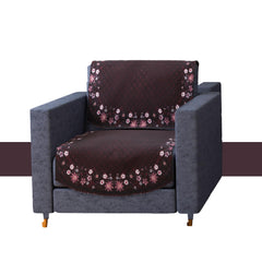 Heart Home Sofa Cover | Velvet Sofa Slipcover Set | Digital Painting Quilted Sofa Set | Suede Ultra Sonic Couch Cover | 5 Seater Sofa Cover for Living Room & Hall | 10 Piece | Maroon